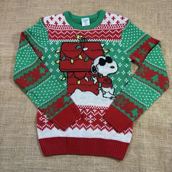 Peanuts 'Joe Cool' Snoopy Ugly Christmas Sweater Size XS - Picture 1 of 6